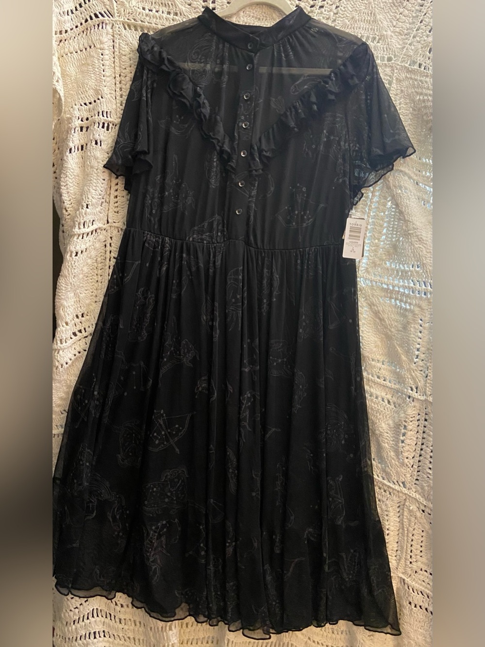 NWT Torrid Nightfall Zodiac Celestial Mesh Midi Dress 2X